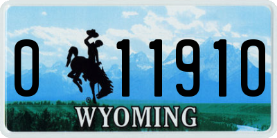 WY license plate 01191O