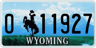 WY license plate 011927