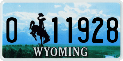 WY license plate 011928