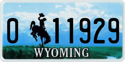 WY license plate 011929