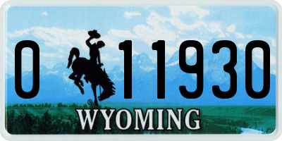 WY license plate 011930