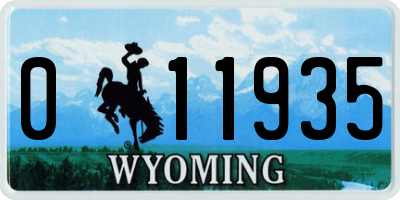 WY license plate 011935