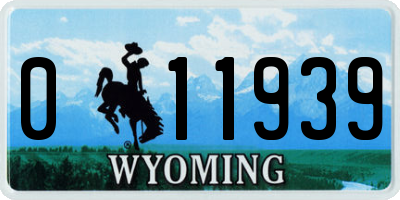 WY license plate 011939