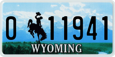 WY license plate 011941