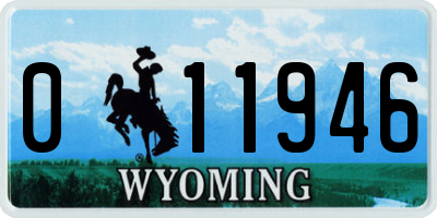 WY license plate 011946