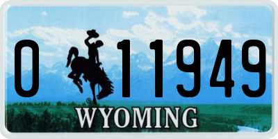WY license plate 011949
