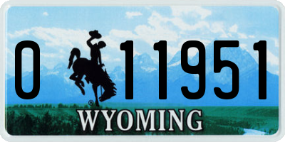 WY license plate 011951