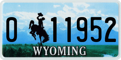 WY license plate 011952