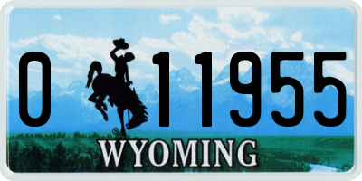 WY license plate 011955