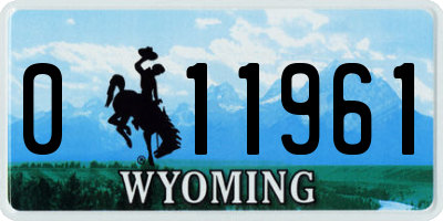 WY license plate 011961