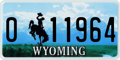 WY license plate 011964