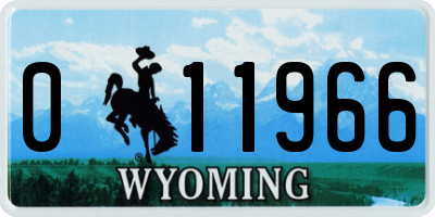 WY license plate 011966