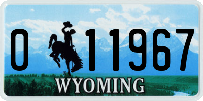 WY license plate 011967