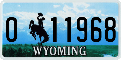 WY license plate 011968