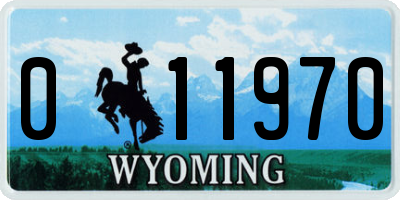 WY license plate 011970