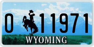 WY license plate 011971