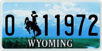 WY license plate 011972