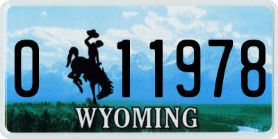 WY license plate 011978