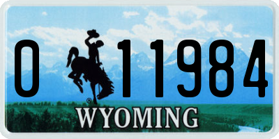 WY license plate 011984