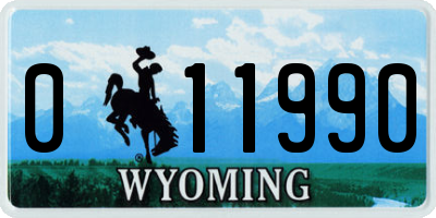 WY license plate 011990