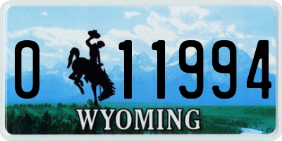 WY license plate 011994