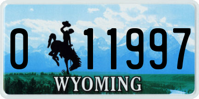 WY license plate 011997