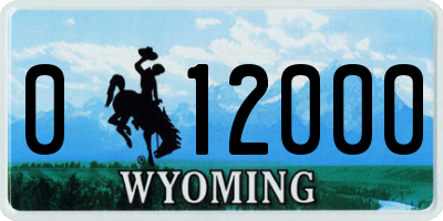 WY license plate 012000