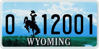 WY license plate 012001