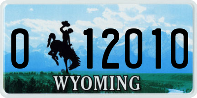 WY license plate 012010