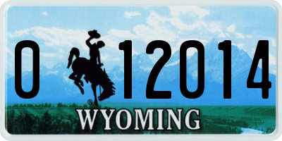 WY license plate 012014