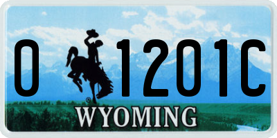 WY license plate 01201C