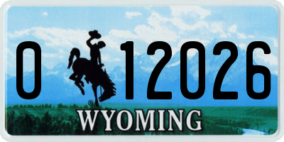 WY license plate 012026