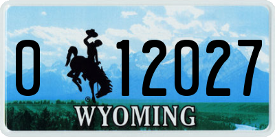 WY license plate 012027