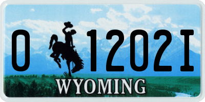 WY license plate 01202I