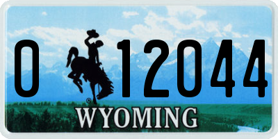 WY license plate 012044