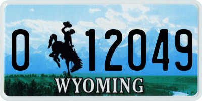 WY license plate 012049