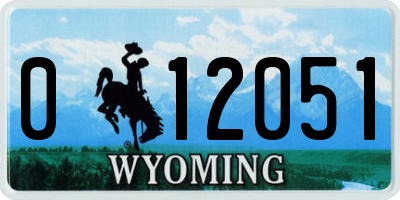 WY license plate 012051