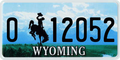 WY license plate 012052