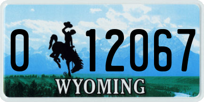 WY license plate 012067