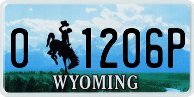 WY license plate 01206P
