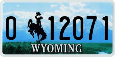WY license plate 012071