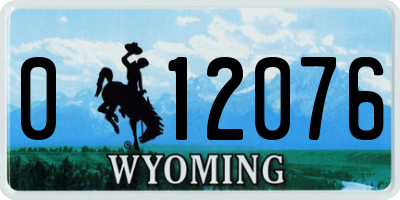 WY license plate 012076