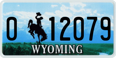WY license plate 012079