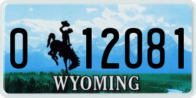 WY license plate 012081