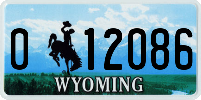 WY license plate 012086