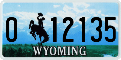 WY license plate 012135