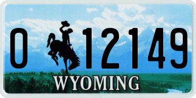 WY license plate 012149