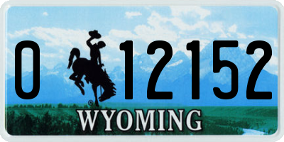 WY license plate 012152