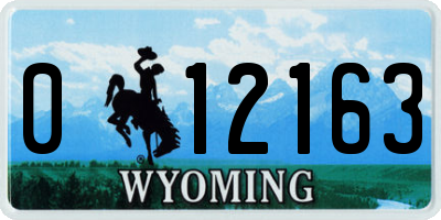 WY license plate 012163