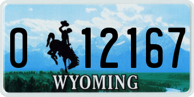 WY license plate 012167